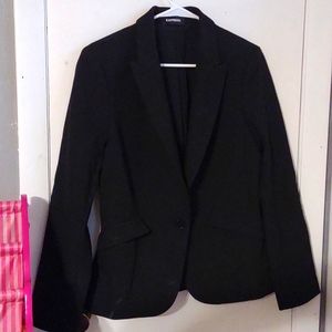 Express Supersoft Twill Peak Lapel One Button Blazer